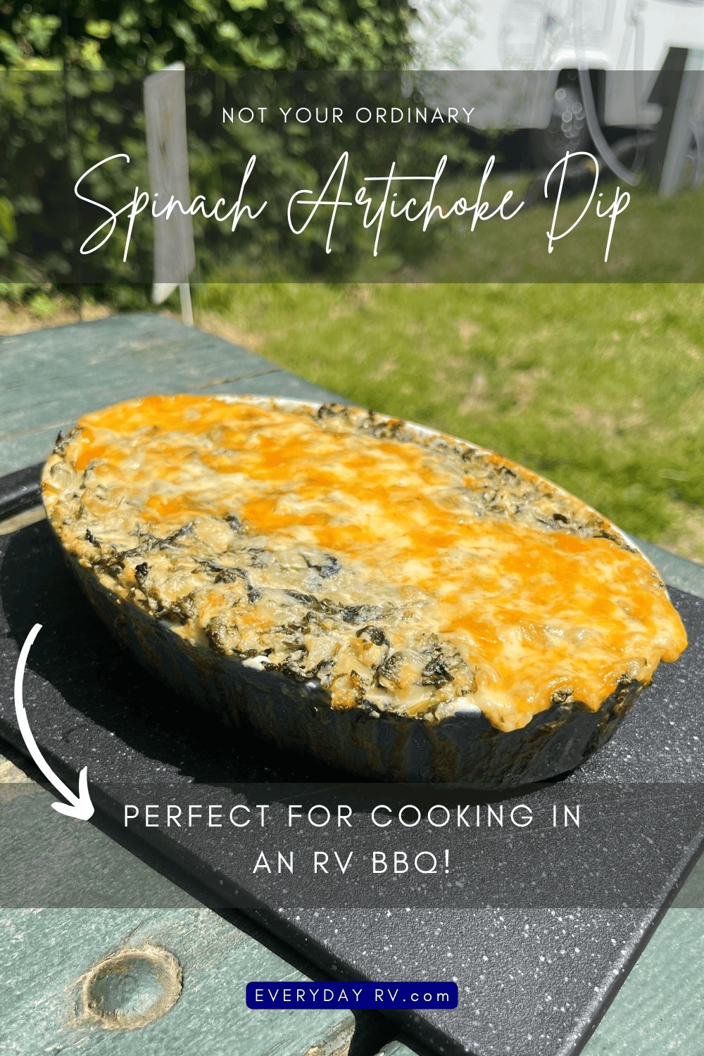 Recipe for SPINACH ARTICHOKE DIP for an RV BBQ
